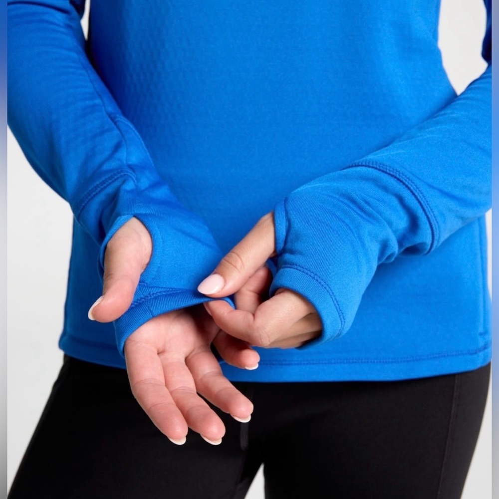 DSG Women's Run Grid 1/4 Zip Jacket Blue Long Sleeve - Picture 2 of 7